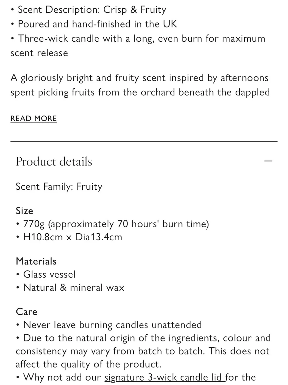 The White Company Three-Wick Autumn Scented Candle - White Glass